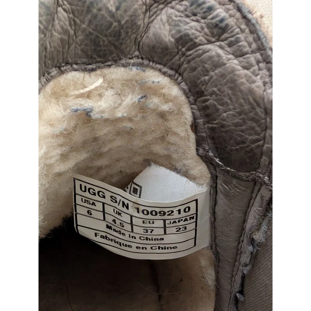 UGG Women’s Gray Suede Chelsea Boots Faux Fur Lined - Size 6